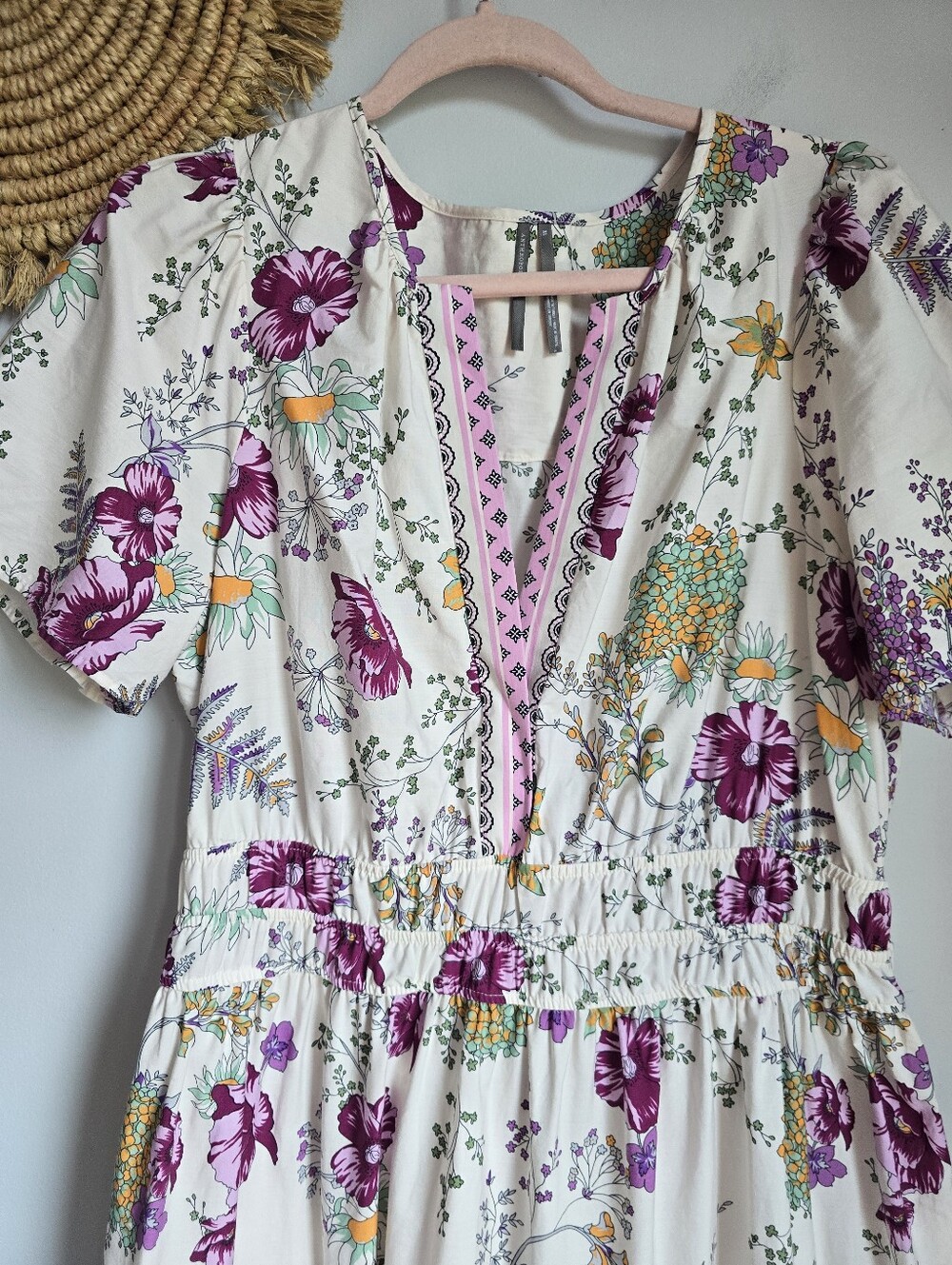 Anthropologie Somerset Charming Floral Border Print Tiered Maxi Dress SZ XL Boho - Picture 4 of 10
